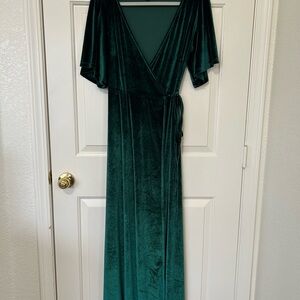Baltic Born Meghan Deep Green Velvet Dress